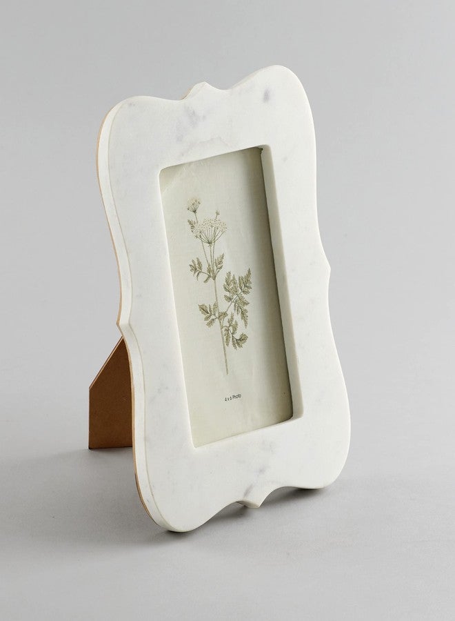Stone Essential Lisa Marble Photo Frame For Gift, Table And Couple Room Decoration (Photo Size 6X4 Inch), Tabletop, White - Image 2